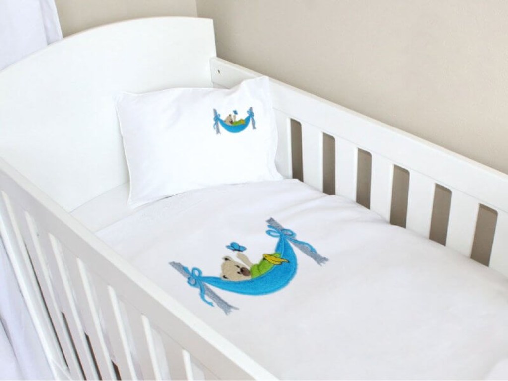 Σετ Βρεφικά Σεντόνια Κούνιας Βαμβακερά Αρκουδάκι-Αιώρα Γαρύφαλλο | Γαρύφαλλο - Λευκά Είδη